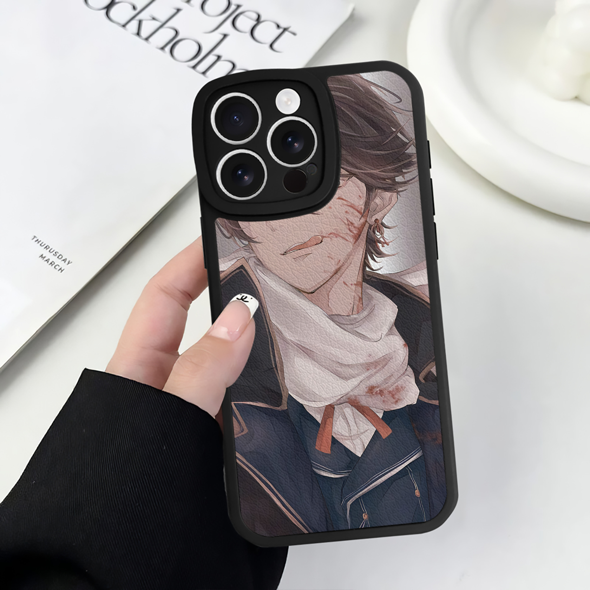 （画像用） 刀剣乱舞 Touken Ranbu 【iPhone 16シリーズ対応】シリコンスマホケース（レザー調） 材質：シリコン